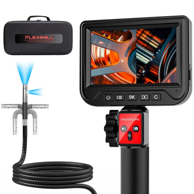 MINI BOROSCÓPIO INDUSTRIAL ARTICULADO DUPLA LENTE 6.5MM 1,50M 