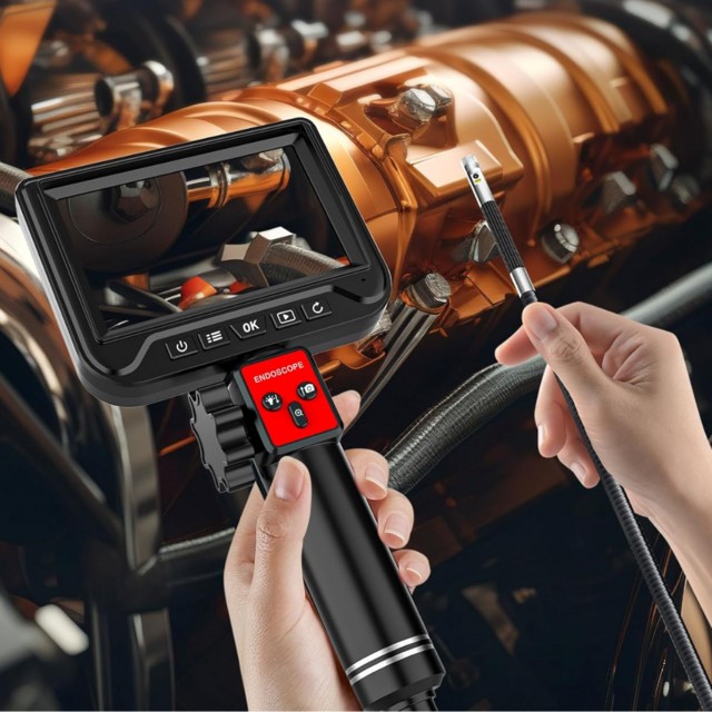 MINI BOROSCÓPIO INDUSTRIAL ARTICULADO DUPLA LENTE 6.5MM 1,50M 