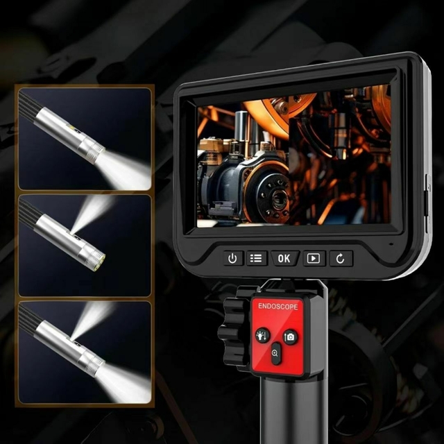 MINI BOROSCÓPIO INDUSTRIAL ARTICULADO DUPLA LENTE 6.5MM 1,50M 