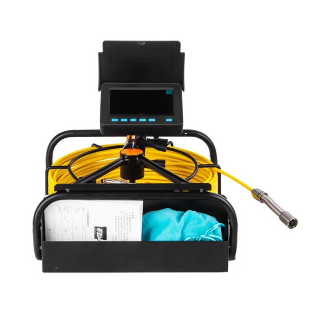 CÂMERA DE VÍDEO INSPEÇÃO DE ESGOTO 4.3 POLEGADAS 12 LEDS 720P COM DVR 16GB  