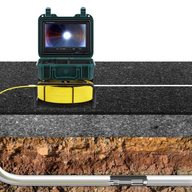 CÂMERA DE VÍDEO INSPEÇÃO DE ESGOTO 9 POLEGADAS PARA CANOS DE 50 A 250MM  